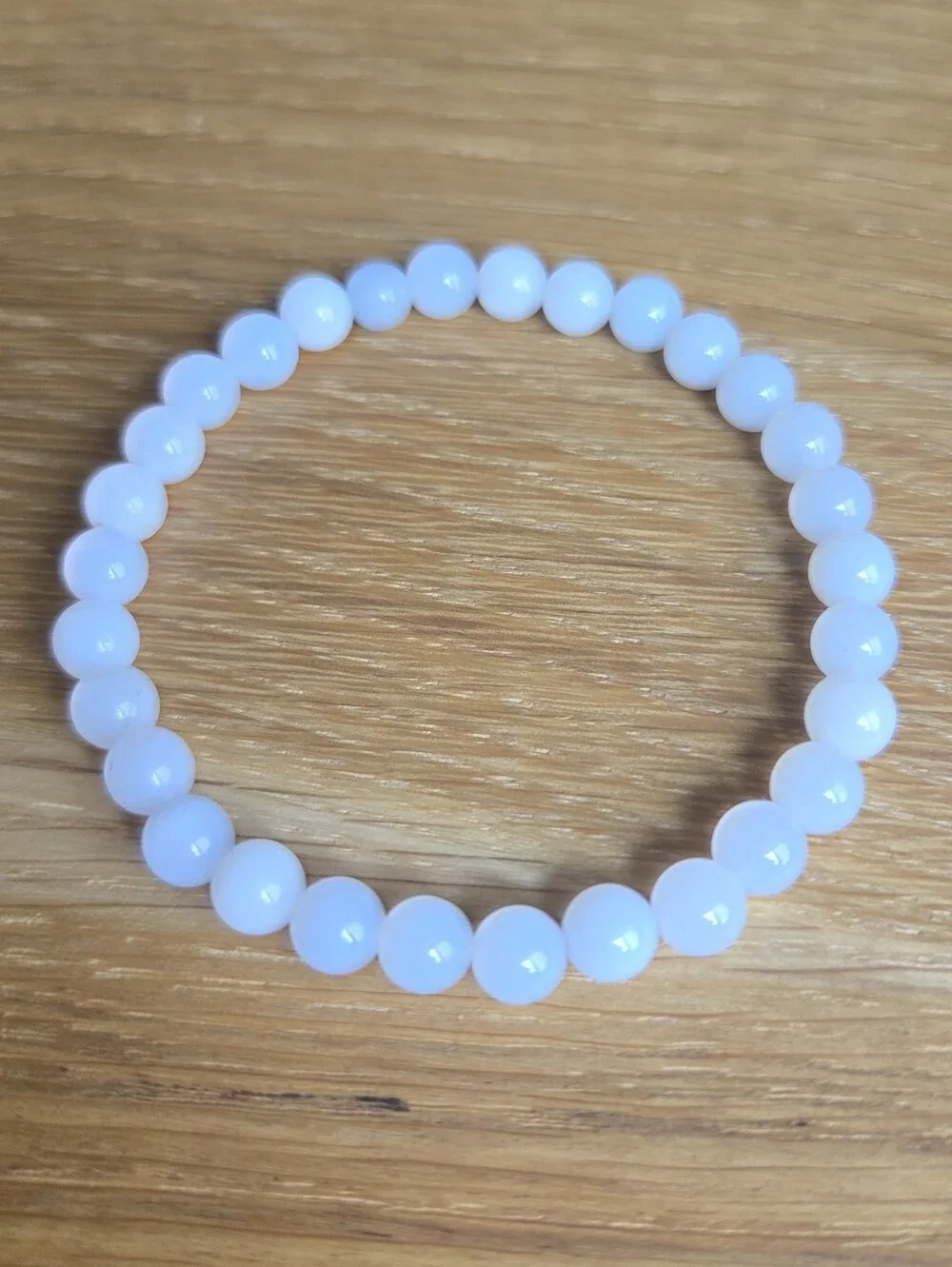 Chalcedony Beaded Stretch Bracelet | Handmade